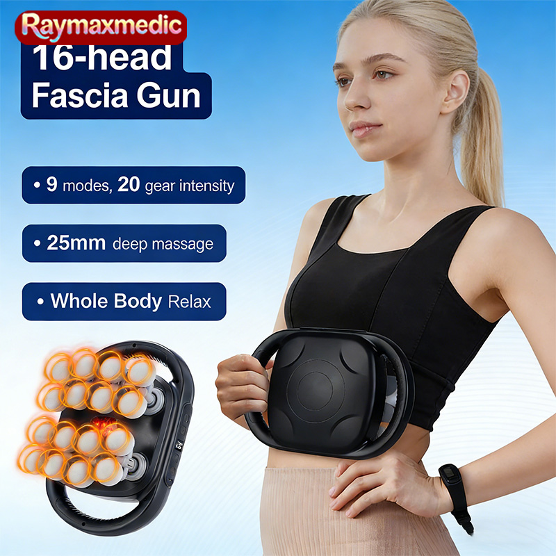 Vibration Massage Gun - Raymax 16-Head Fascia Gun High-Frequency Vibration