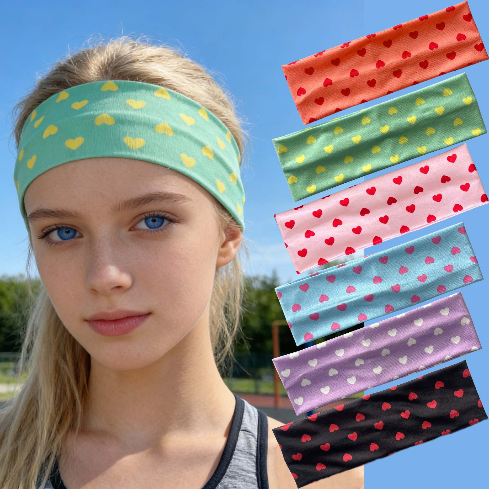 Yoga Fitness Band - New Love Printed Valentine's Day Hair