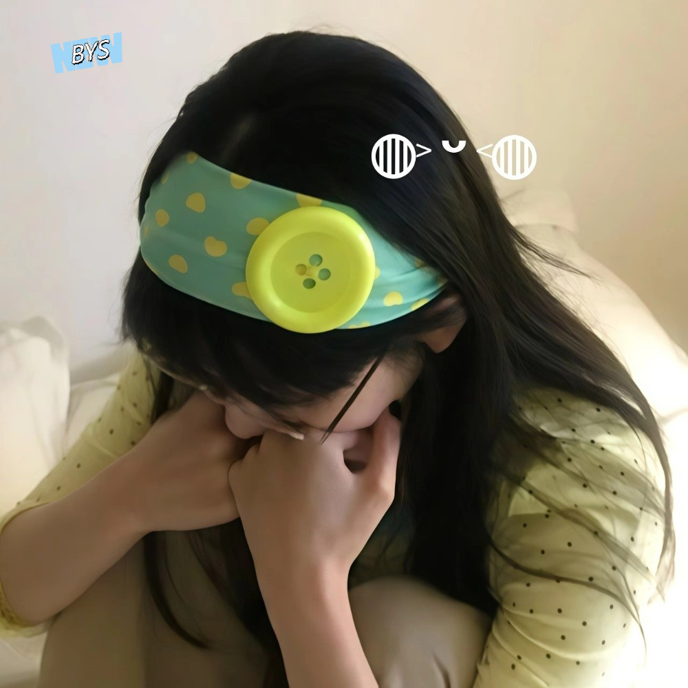 Yoga Fitness Band - Love Heart Polka Dot Button Headband