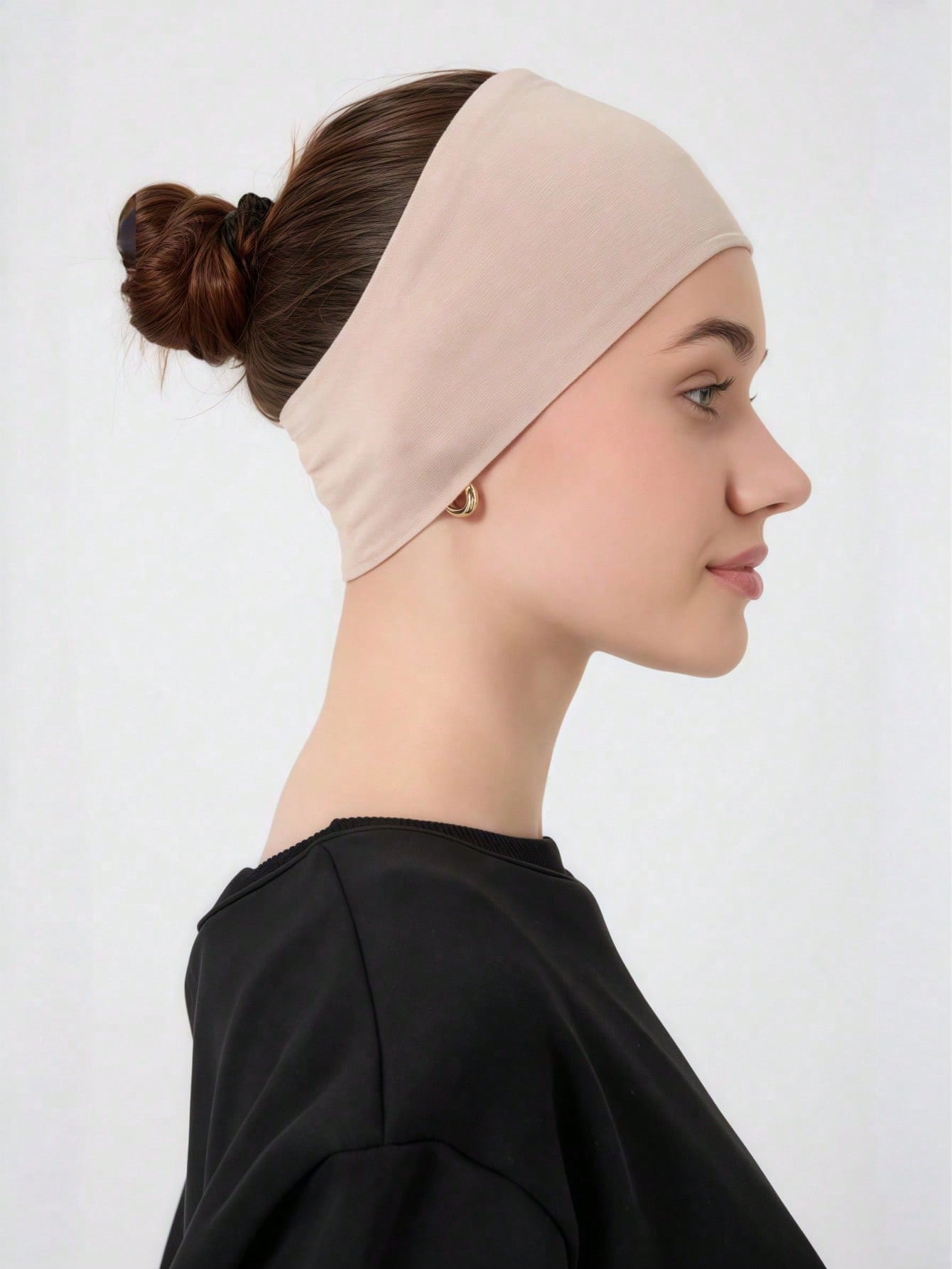 Yoga Fitness Band - Nude Elastic Inner Hair Band: Soft