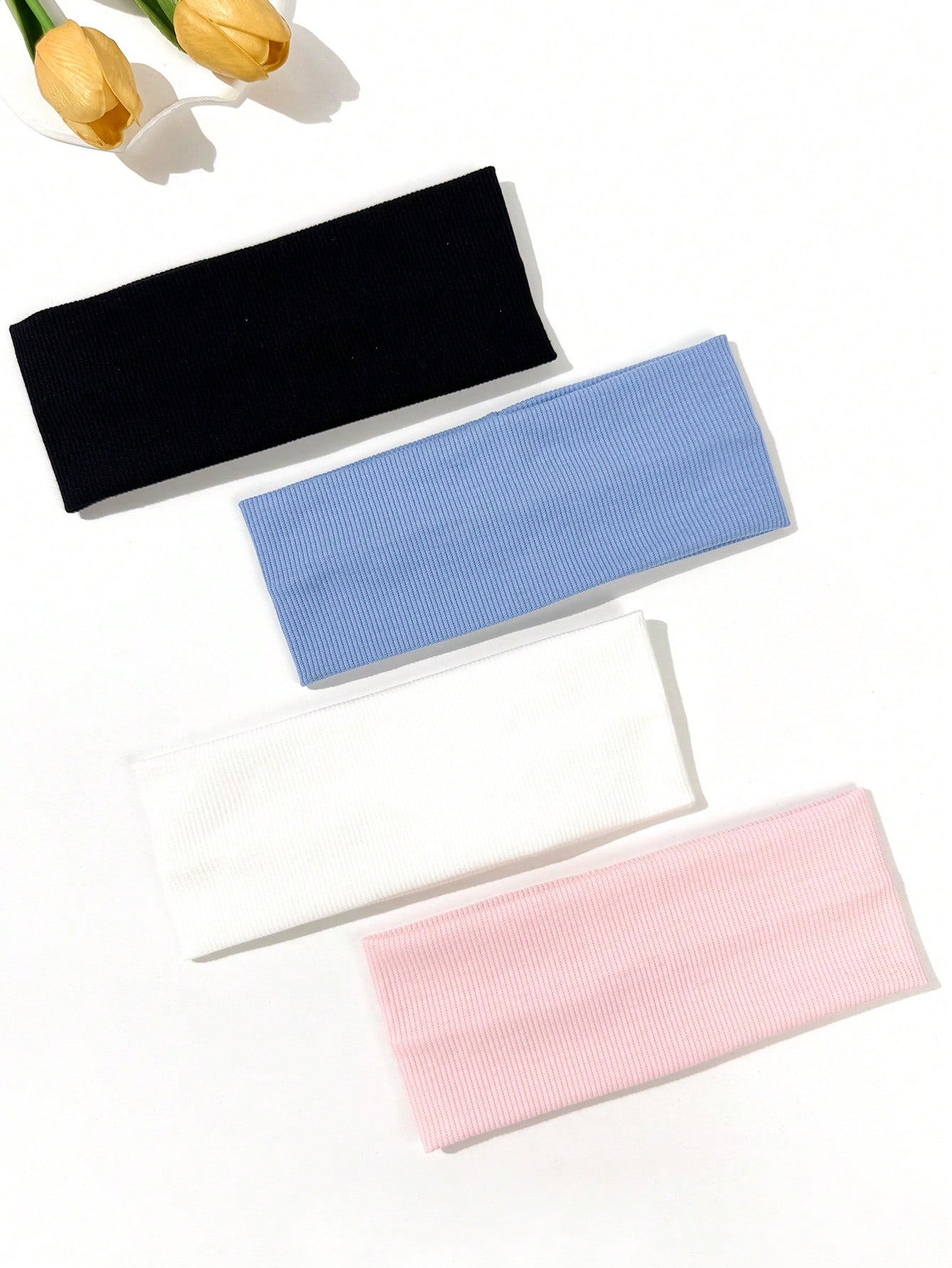 Yoga Fitness Band - 4-piece set of solid-color hair bands