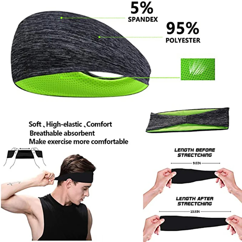 3PCS Sweatband for Men Women E – Stretch Strap Yoga recenzja i cena