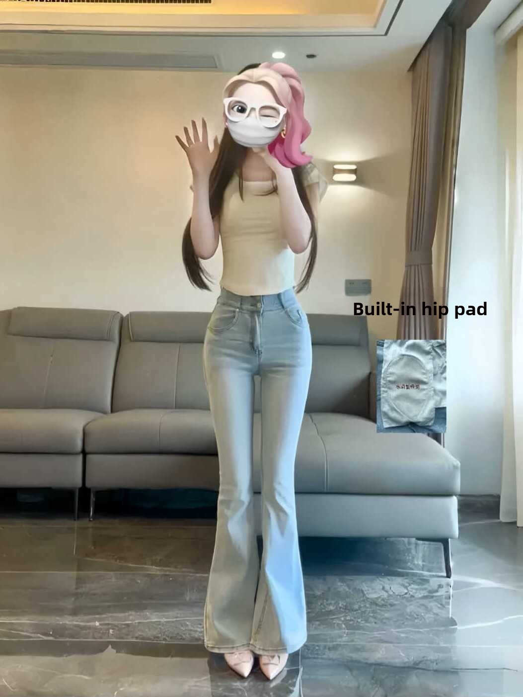 High Waist Bell Bot Jeans Wome – Hip Thrust Pad recenzja i cena