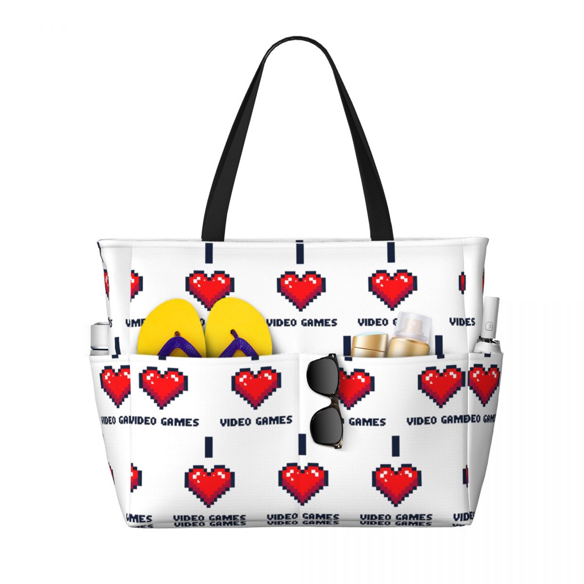 I Heart Video Games Beach Tote – Yoga Fitness Videos Free recenzja i cena