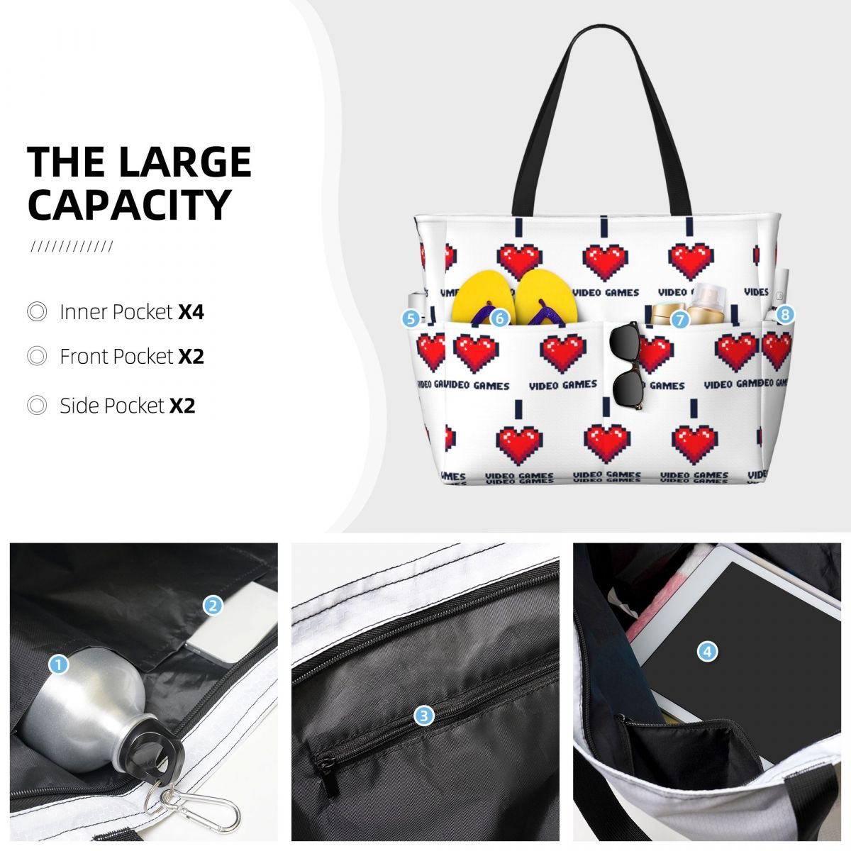 I Heart Video Games Beach Tote – Yoga Fitness Videos Free recenzja i cena
